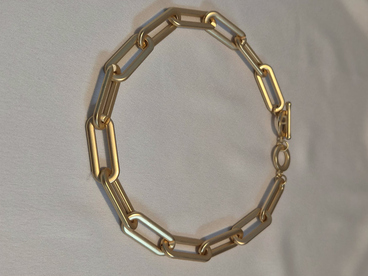Kettenset in Gold glänzend – Herz-Kette plus kurze Glieder-Kette