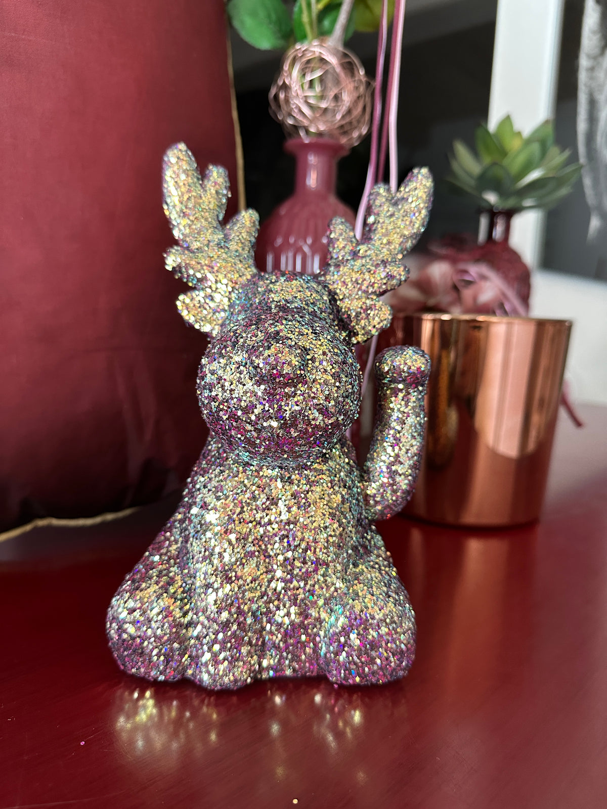 Magic Glitter Rentier – winkende Dekofigur, 21 cm